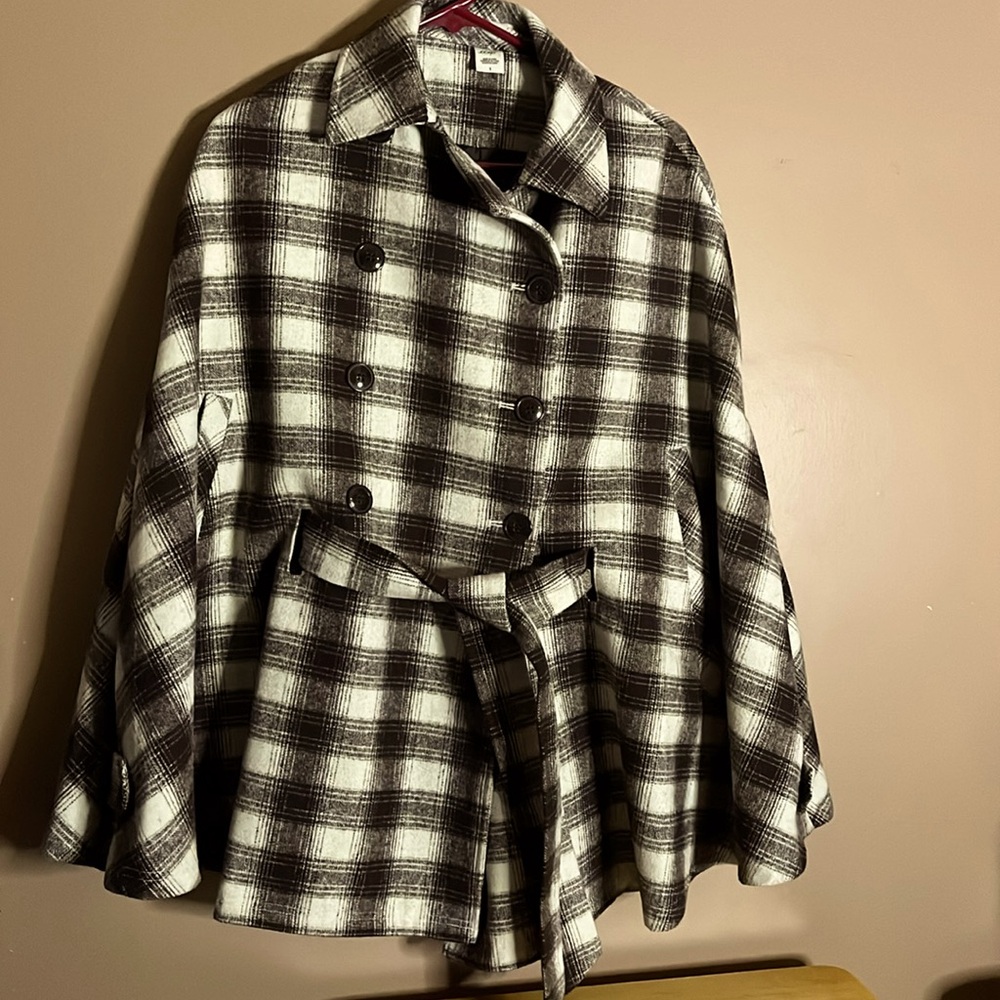 😄Jockey Polly Wool Blend Plaid Cape Osfm